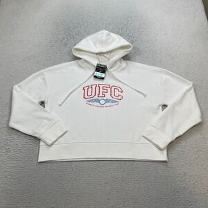 UFC Crop Hoodie Sweatshirt Women's Size Medium Cotton Blend Activewear NWT